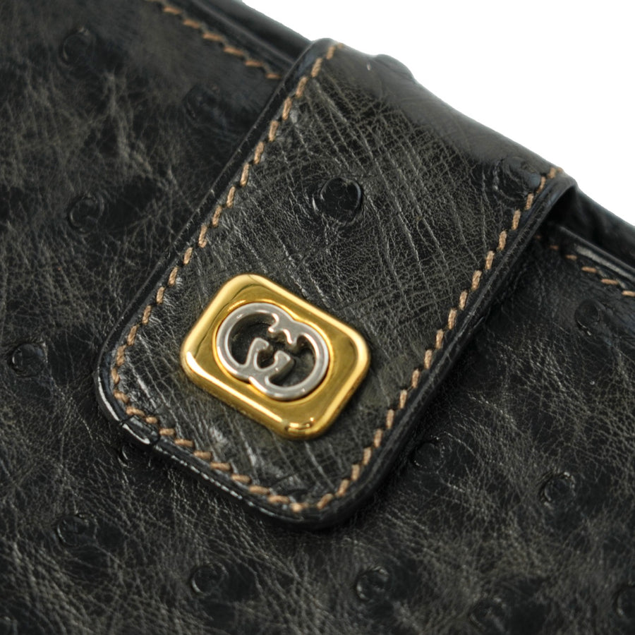 GUCCI Ostrich Long Wallet