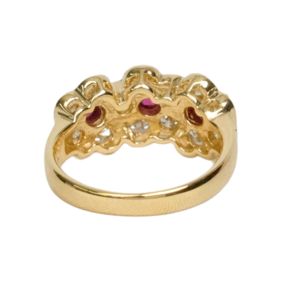 K18 Natural Ruby 0.60ct Diamond 0.83ct Ring