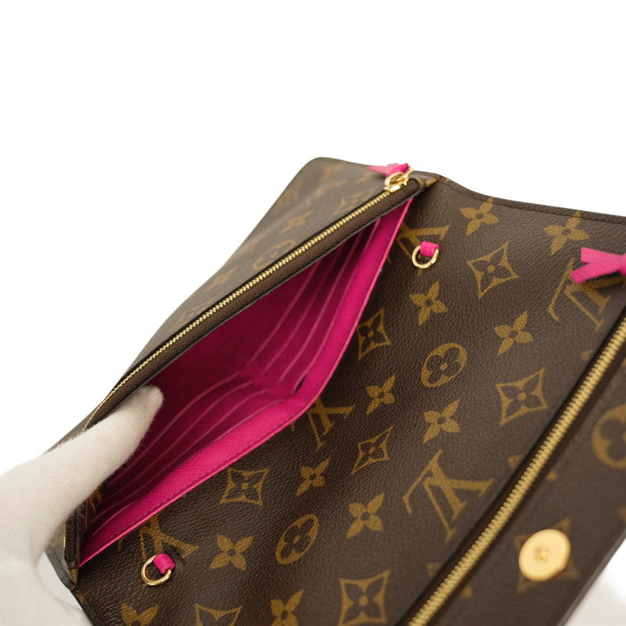 LOUIS VUITTON Monogram Pochette Weekend Long Wallet / Shoulder Bag 2-Way M63857