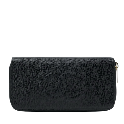 CHANEL  2003-2004 Caviar Skin Long Wallet