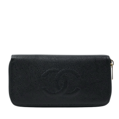 CHANEL  2003-2004 Caviar Skin Long Wallet