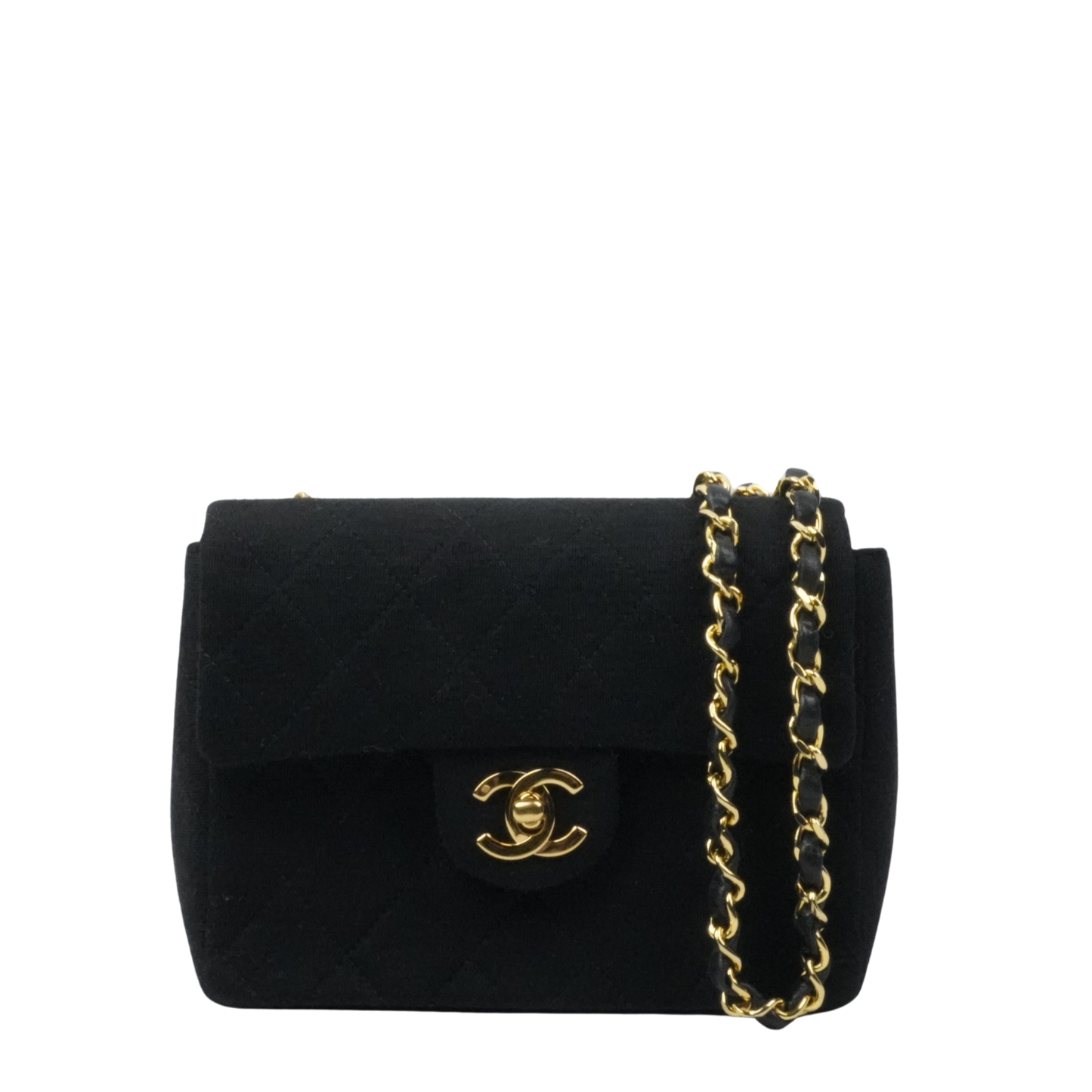 CHANEL 1986-1988 Cotton Jersey Mini Matelassé Shoulder Bag