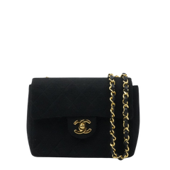 CHANEL 1986-1988 Cotton Jersey Mini Matelassé Shoulder Bag