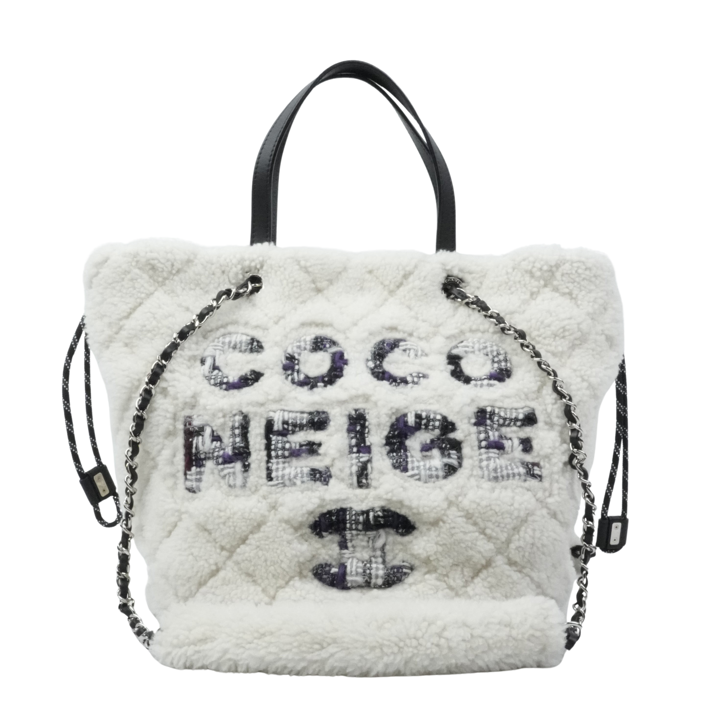 CHANEL Coco Neige Matelassé Drawstring Handbag/Shoulder Bag 2Way