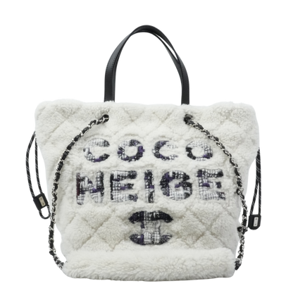 CHANEL Coco Neige Matelassé Drawstring Handbag/Shoulder Bag 2Way