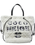 CHANEL Coco Neige Matelassé Drawstring Handbag/Shoulder Bag 2Way