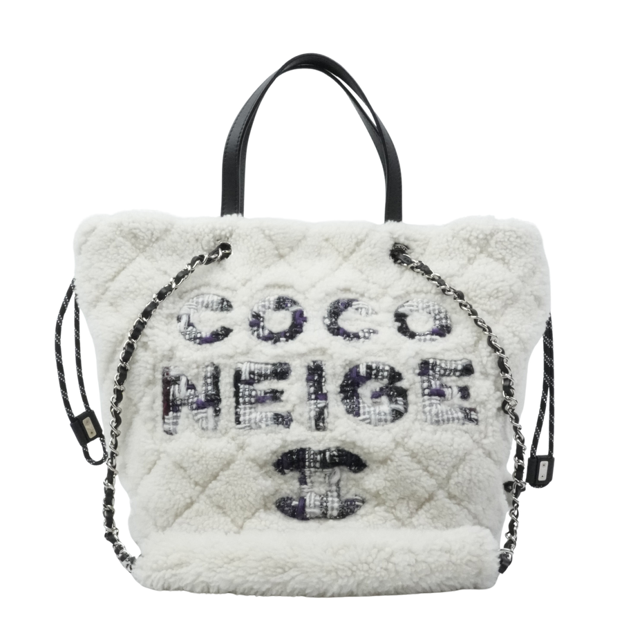 CHANEL Coco Neige Matelassé Drawstring Handbag/Shoulder Bag 2Way