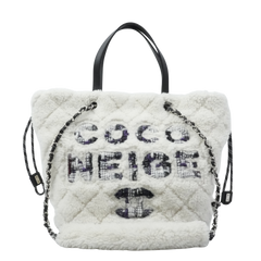 CHANEL Coco Neige Matelassé Drawstring Handbag/Shoulder Bag 2Way