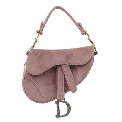 CHRISTIAN DIOR Velvet Saddlebag Handbag