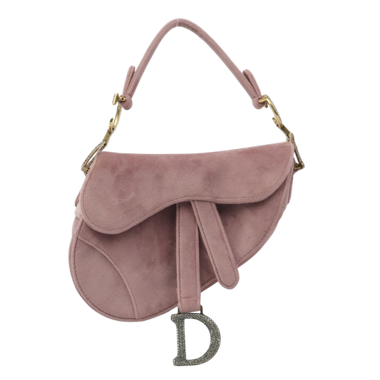 CHRISTIAN DIOR Velvet Saddlebag Handbag