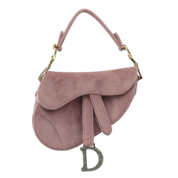 CHRISTIAN DIOR Velvet Saddlebag Handbag