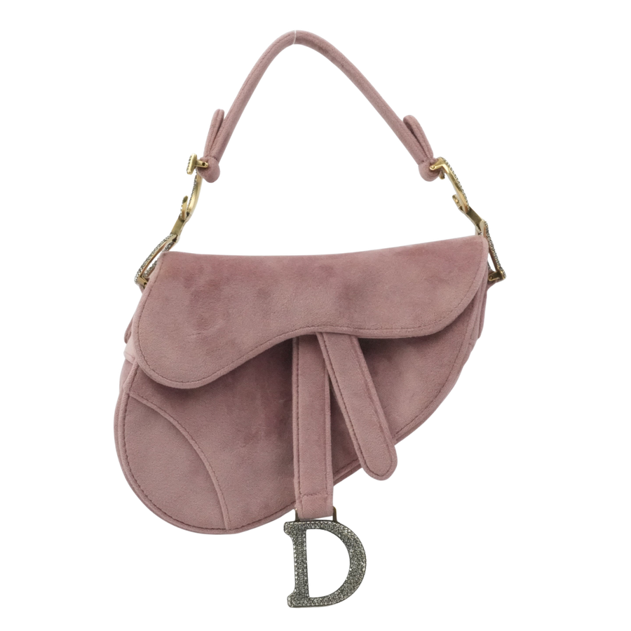 CHRISTIAN DIOR Velvet Saddlebag Handbag