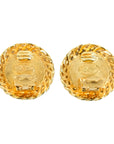 CHANEL Gold Button Earrings