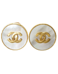 CHANEL 1995 Coco Mark GP Shell 95A Pearl Earring