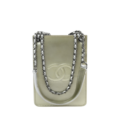 CHANEL 2014 Coco Mark Chain Metallic Leather Shoulder Bag