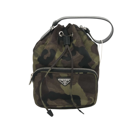 PRADA Drawstring Type Nylon Camouflage 1N1864 Hangbag