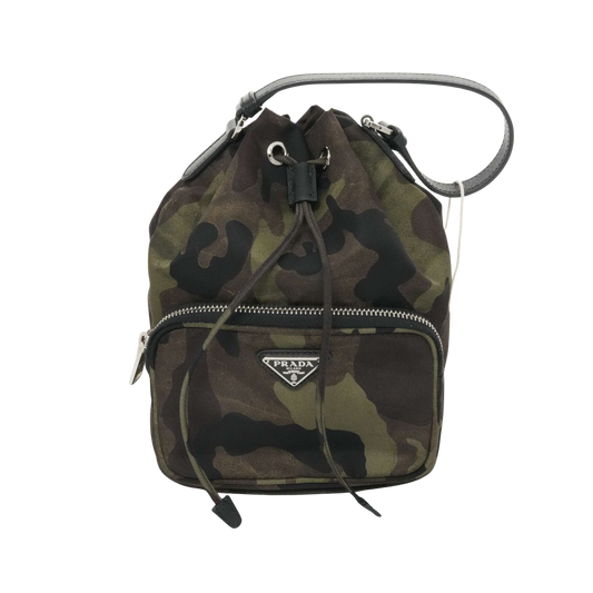 PRADA Drawstring Type Nylon Camouflage 1N1864 Hangbag