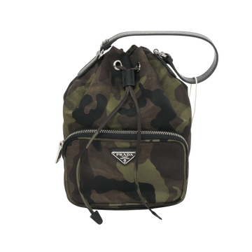 PRADA Drawstring Type Nylon Camouflage 1N1864 Hangbag