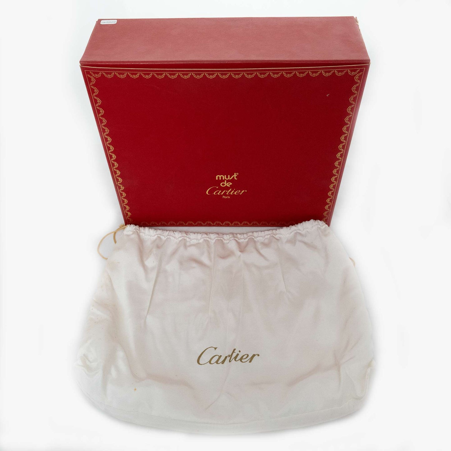 CARTIER Sapphire Leather With Gold Hardware Handbag