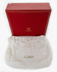 CARTIER Sapphire Leather With Gold Hardware Handbag