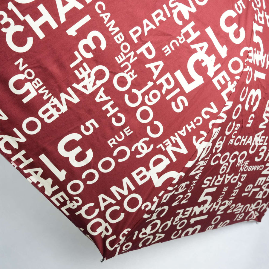 CHANEL Folding Umbrella Nylon Bordeaux OTHER ACCESSORY