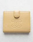 CHANEL Caviar Skin Bifold Kiss Lock Wallet