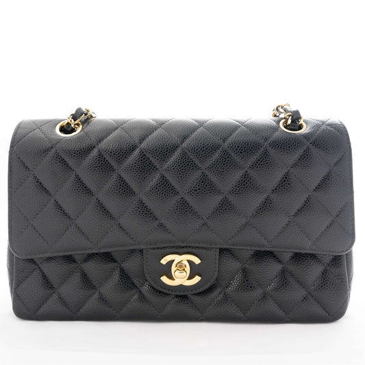 CHANEL 2004-2005 Matelassé 25W Chain Shoulder Bag in Caviar Skin