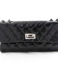 CHANEL Leather BLACK SILVER  Shoulder Bag