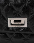 CHANEL Leather BLACK SILVER  Shoulder Bag