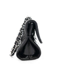 CHANEL Leather BLACK SILVER  Shoulder Bag