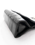 CHANEL Leather BLACK SILVER  Shoulder Bag