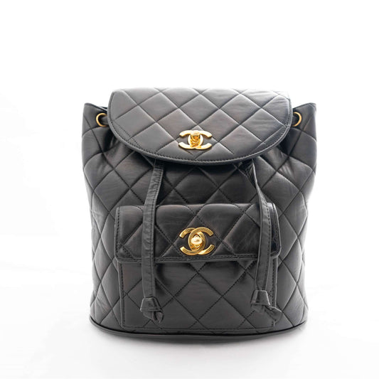 CHANEL 1994-1996 Matelassé Rucksack with Emblem  Backpack