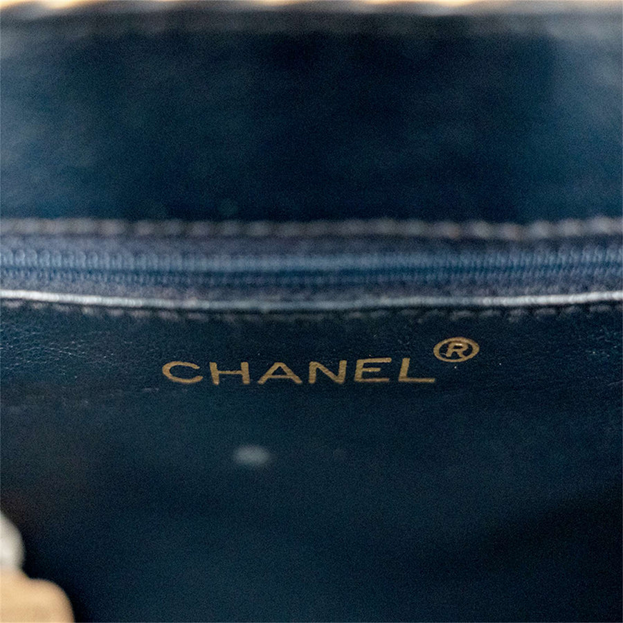 CHANEL 1997-1999 Denim with Rattan Shoulder Bag