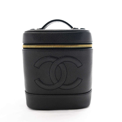 CHANEL 2000-2002 Vanity Grained Caviar Skin Handbag