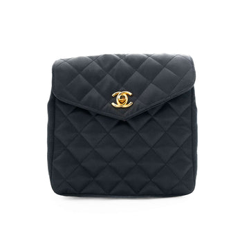 CHANEL 1986-1988 Matelassé Satin Shoulder Bag