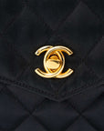 CHANEL 1986-1988 Matelassé Satin Shoulder Bag