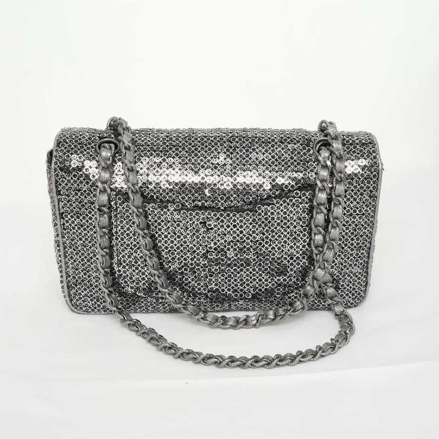 CHANEL 2006-2008 Chain Sequins Shoulder Bag