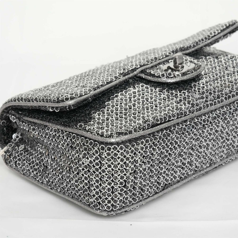 CHANEL 2006-2008 Chain Sequins Shoulder Bag