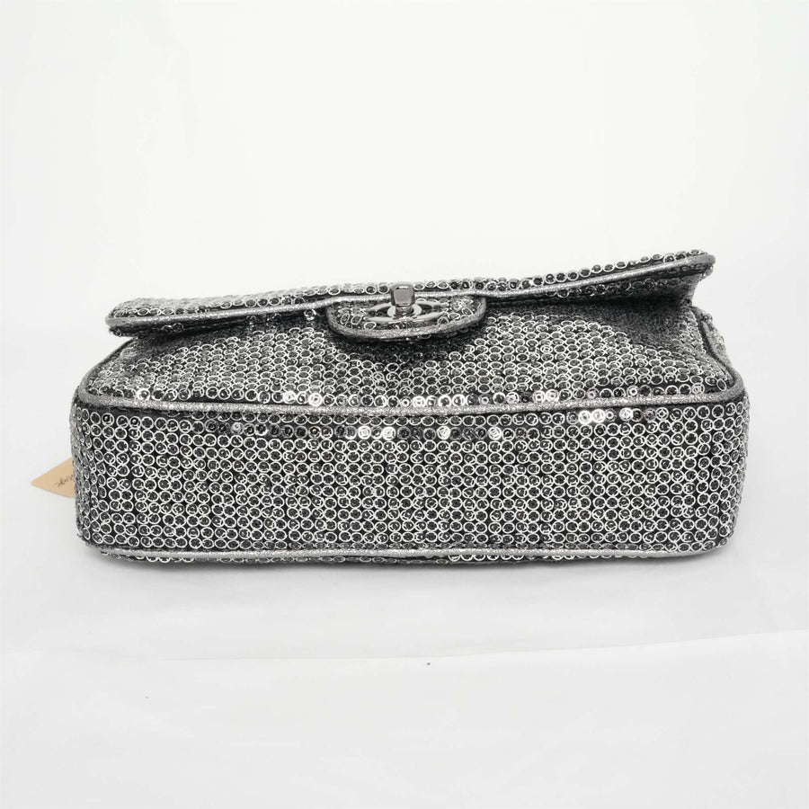 CHANEL 2006-2008 Chain Sequins Shoulder Bag