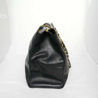 CHANEL Chain Leather Tote Bag