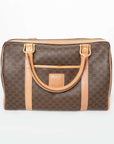 CELINE Brown Mcadam Mini Boston Handbag