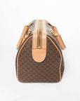 CELINE Brown Mcadam Mini Boston Handbag