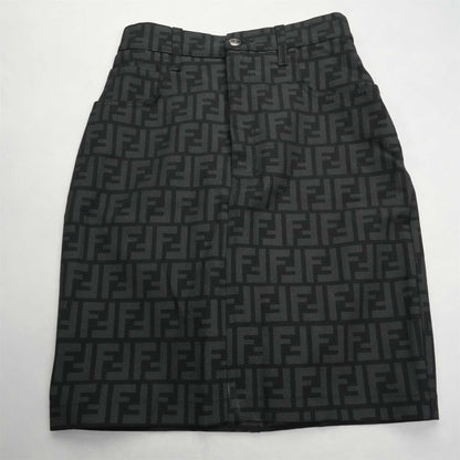 FENDI Zucca Pattern FF Logo Button I40 Skirt