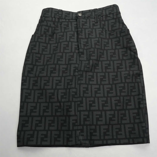 FENDI Zucca Pattern FF Logo Button I40 Skirt