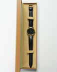 GUCCI GP/Leather Sherry Line 30mm Quartz Black Dial Watch