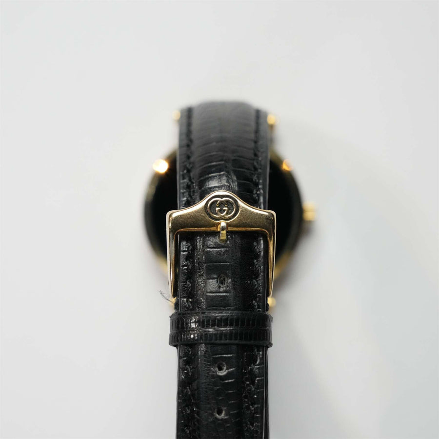 GUCCI GP/Leather Sherry Line 30mm Quartz Black Dial Watch