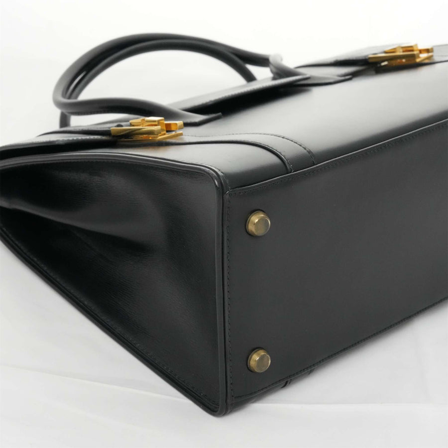 HERMES Box Calf H Marking Handbag