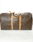 LOUIS VUITTON Monogram Keepal55 Boston Handbag M41424