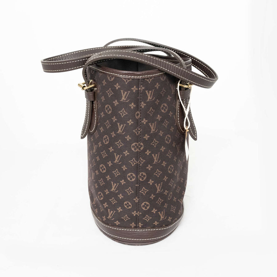 LOUIS VUITTON Monogram Bucket PM Ebene Handbag