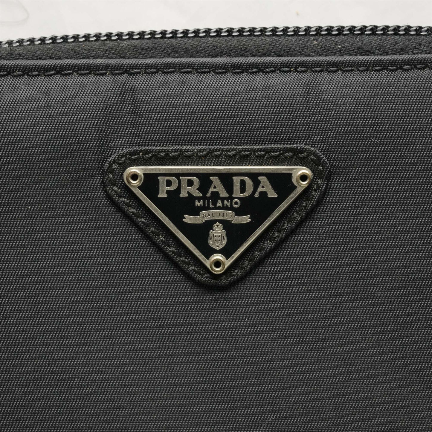 PRADA Nylon Round Zip Compact Wallet